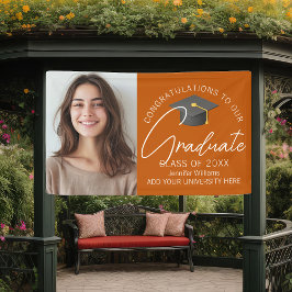 Burnt Orange Graduate Foto 2025 Graduation Party Banner