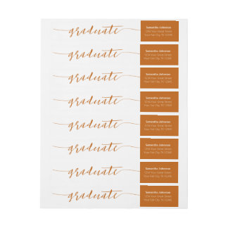 Burnt Orange Graduate Script Modern
