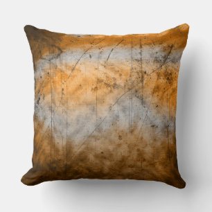 Burnt Orange Gray Grunge Scratch Abstrakt Kissen