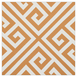 Burnt Orange griechischer Schlüssel Großformat Stoff