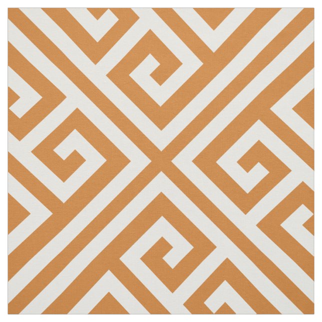 Burnt Orange griechischer Schlüssel Großformat Stoff (Muster)