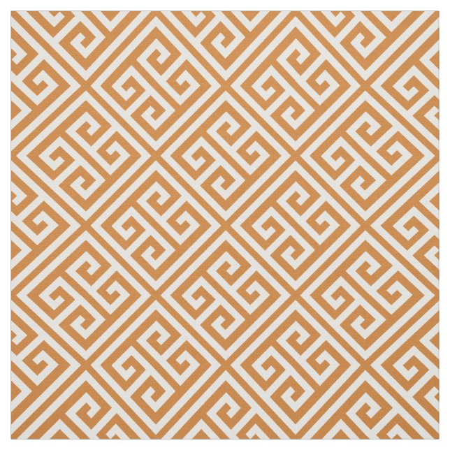 Burnt Orange griechischer Schlüssel Stoff (Muster)