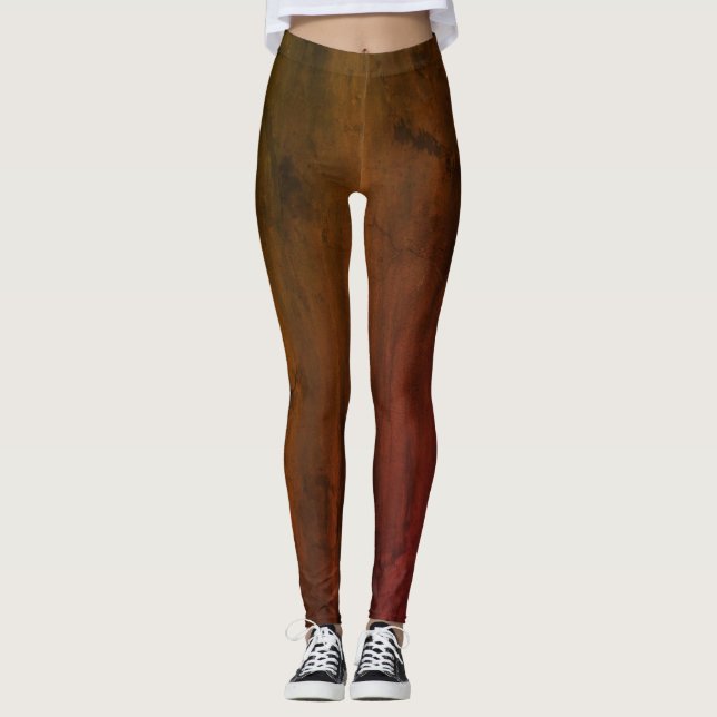 Burnt Orange Gunge Leggings (Vorderseite)