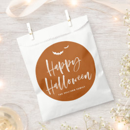 Burnt Orange Happy Halloween Brush Calligraphy Geschenktütchen