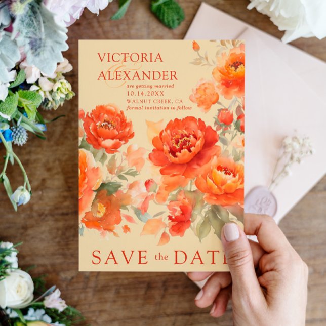 Burnt Orange Hochzeit im Herbst Save The Date (Von Creator hochgeladen)