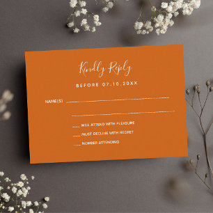 Burnt Orange Hochzeitreaktion UAWG Mitteilungskarte