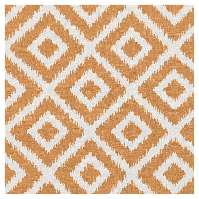Burnt Orange Ikat Diamonds Stoff (Nahaufnahme)