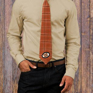 Burnt Orange Kariert Pattern Game Day Neck Tie Krawatte