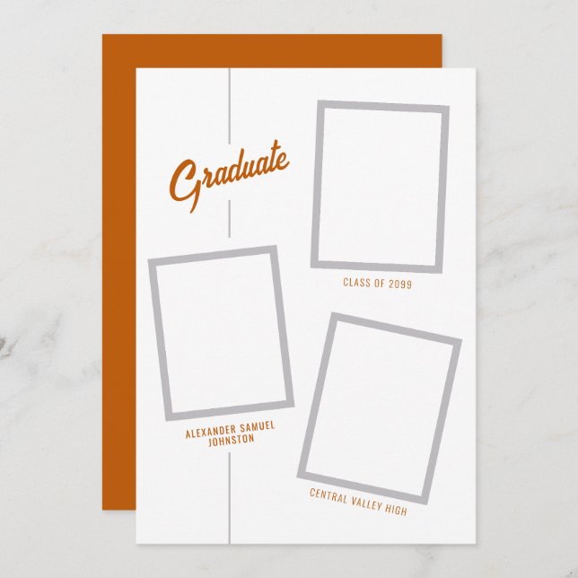 Burnt Orange kündigt vier Fotos Grad Ankündigung a (Vorne/Hinten)