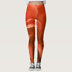 Burnt Orange Marble Floral Muster Leggings