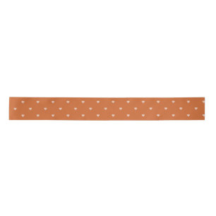 Burnt Orange Mini Herz Background Ribbon Satinband