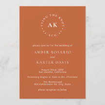 Burnt Orange minimale Bindung der Knotmonogramm