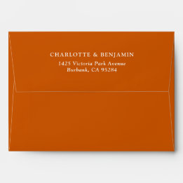 Burnt Orange Moderne Hochzeit 5,25x7,25