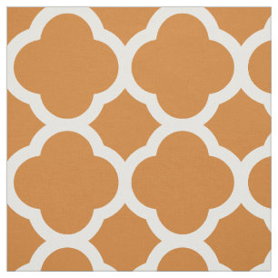 Burnt Orange Moderne Quatrefolie Grosser Maßstab Stoff
