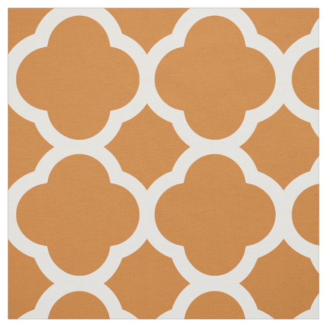 Burnt Orange Moderne Quatrefolie Grosser Maßstab Stoff (Muster)