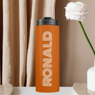 Burnt Orange Moderne Typografie Personalisiert Nam Thermosbecher