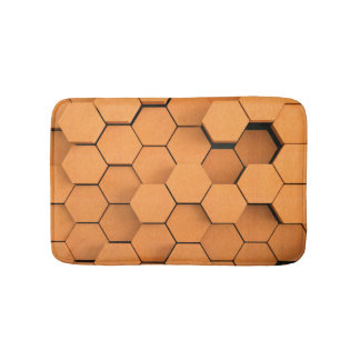 Burnt Orange Modernes Hexagonal zeitgenössisch Badematte