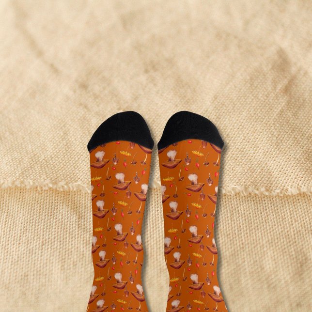 Burnt Orange Mushrooms Socken (Von Creator hochgeladen)