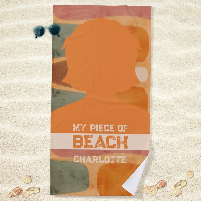 Burnt Orange My Piece of Beach Geometric Strandtuch (Burnt Orange My Piece of Beach Geometric Beach Towel  ©Susanne Sachers - Sunny Mind Design 🌞)