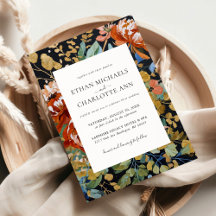 Burnt Orange Peonies Floral Gold Malerei Hochzeit