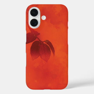 Burnt Orange Persimmon Leaf Abtract Herbst iPhone 16 Hülle