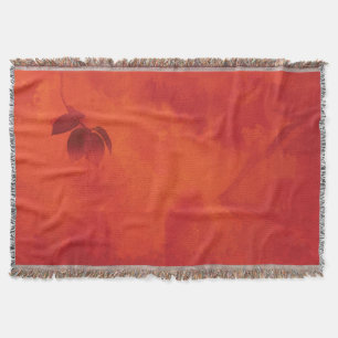 Burnt Orange Persimmon Leaf Abtract Herbst Decke
