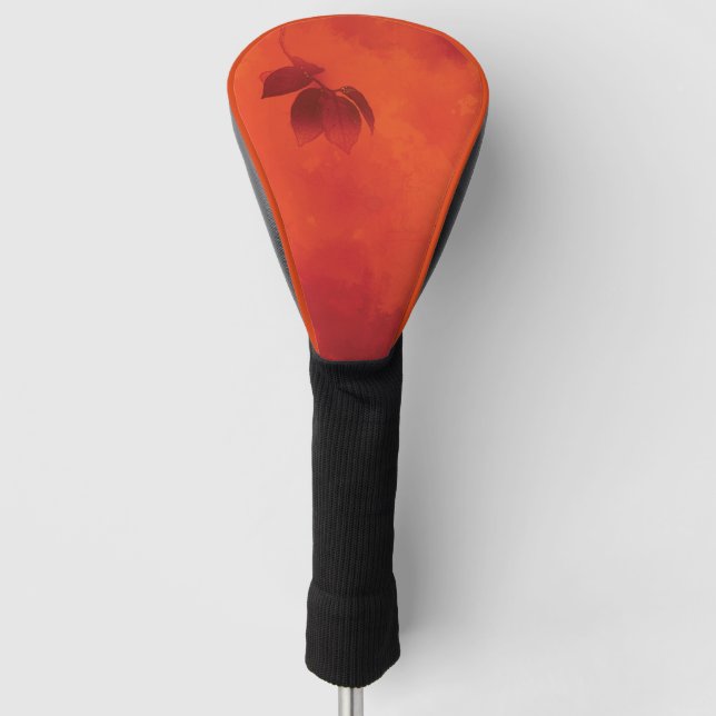 Burnt Orange Persimmon Leaf Abtract Herbst Golf Headcover (Vorderseite)