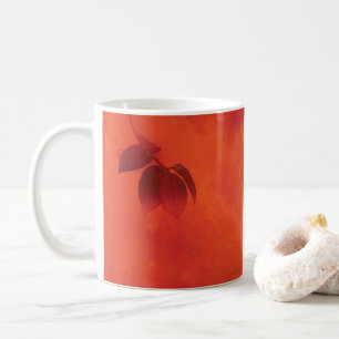 Burnt Orange Persimmon Leaf Abtract Herbst Kaffeetasse