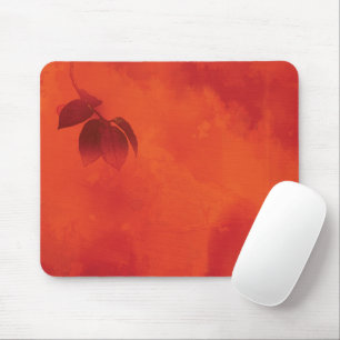 Burnt Orange Persimmon Leaf Abtract Herbst Mousepad