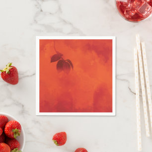 Burnt Orange Persimmon Leaf Abtract Herbst Serviette