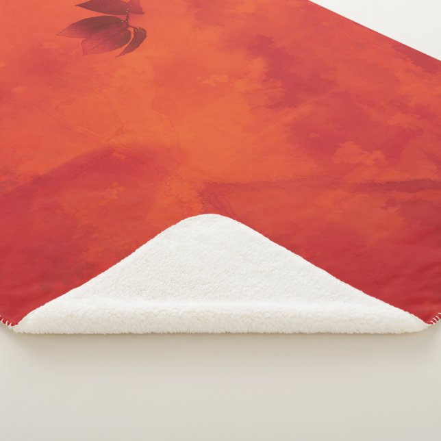 Burnt Orange Persimmon Leaf Abtract Herbst Sherpadecke (3/4)