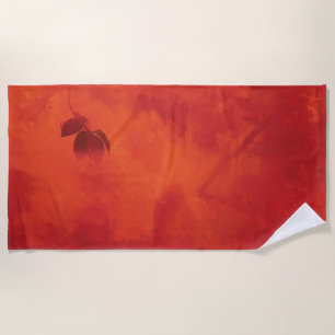 Burnt Orange Persimmon Leaf Abtract Herbst Strandtuch