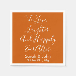 Burnt Orange personalisieren SkriptWedding Recepti Serviette