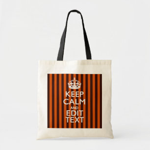 Burnt Orange Personalize This Keep Calm Decor Tragetasche