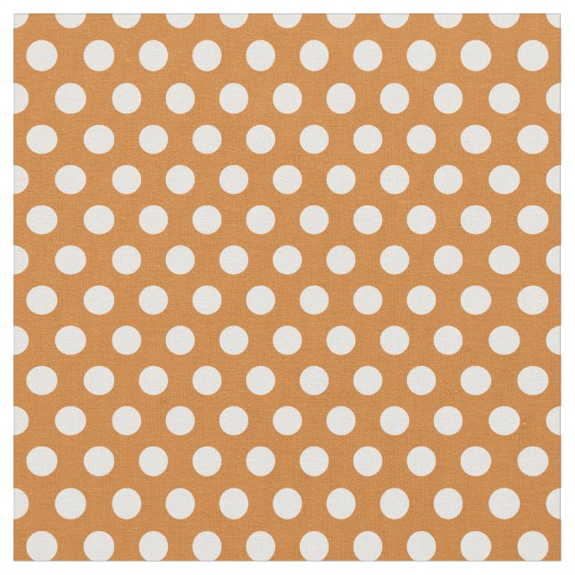 Burnt Orange Polka Dots Stoff (Nahaufnahme)