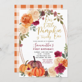 Burnt Orange Pumpkin Birthday Einladung
