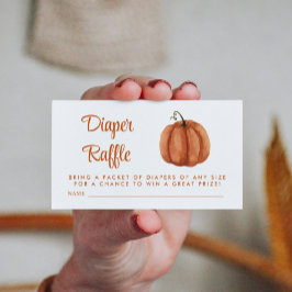 Burnt Orange Pumpkin Diaper Raffle Begleitkarte
