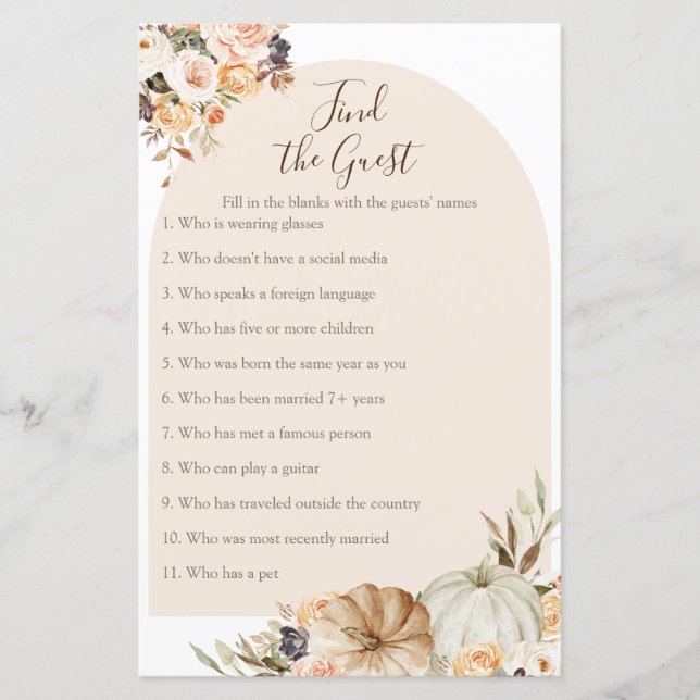 Burnt Orange Pumpkin Rustic Finden Sie das Gast-Sp (Vorderseite)