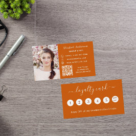 Burnt Orange QR Foto Visitenkarte