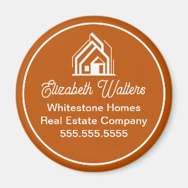 Burnt Orange Real Estate Company Custom Realtor Magnet