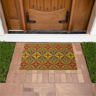 Burnt Orange Red Brown Abstrakt Cool Boho Tribal Fußmatte