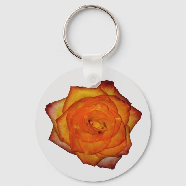 Burnt Orange Rose Schlüsselanhänger (Vorderseite)