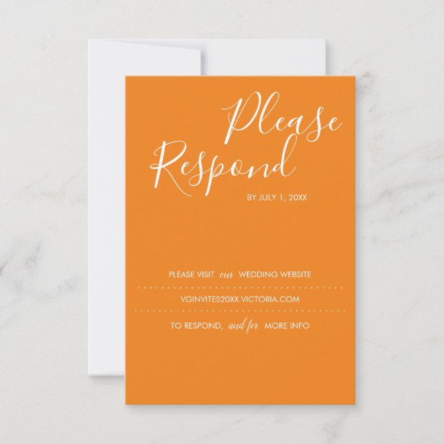 Burnt Orange RSVP Card, Hochzeitswebsite (Vorderseite)