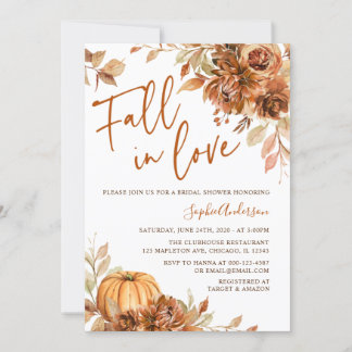 Burnt Orange Rust Boho Fall in Liebe Brautparty Einladung