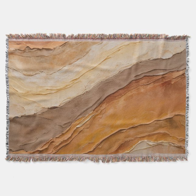 Burnt Orange Rust Terracotta Brown Abstrakt Decke (Vorderseite)