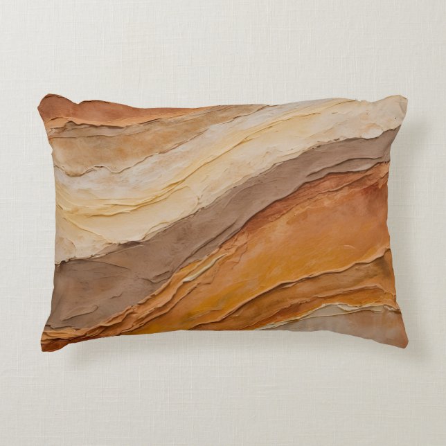 Burnt Orange Rust Terracotta Brown Abstrakt Dekokissen (Vorderseite)
