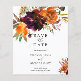 Burnt Orange Rustic Budget Hochzeit speichern das