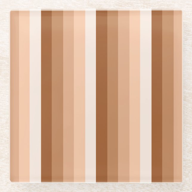 Burnt-Orange-Schattenstreifen Glasuntersetzer (Vorderseite)