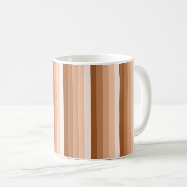 Burnt-Orange-Schattenstreifen Kaffeetasse (VorderseiteRechts)
