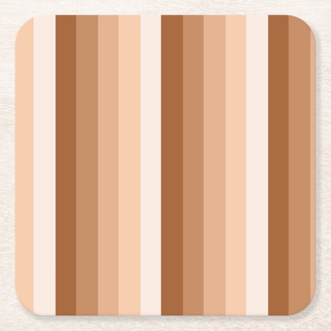 Burnt-Orange-Schattenstreifen Rechteckiger Pappuntersetzer (Vorderseite)